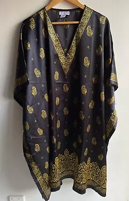 First Lady Fashion Satiny Kaftan Maxi Dress Plus Size 22 24 26 Paisley Print • $34