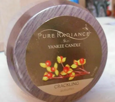 YANKEE CANDLE SMALL PURE RADIANCE AUTUMN LUMIWICK CRACKLING 7oz JAR USA LABEL • £21.95