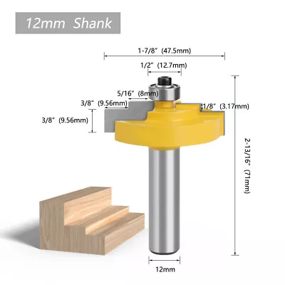 1/2  12mm Shank Stepped Rabbet Router Bit Multi Level Rabbet For Artwork Backing • $19.75