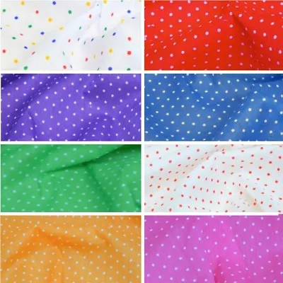 £1.50 • Buy Polycotton Fabric Pin Spot Polka Dots Dotty Dress Craft Dot Spotty