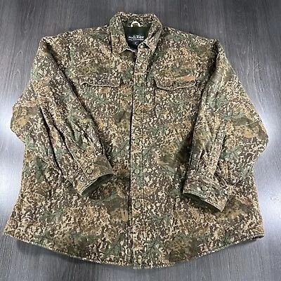 Woolrich Camouflage Jacket Mens 2XL XXL Tree Hunting Camo 507 Fleece Lined Snap • $49.77