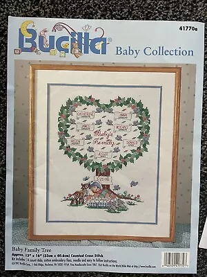 Bucilla 41770a Cross Stitch Chart ONLY ‘Baby Family Tree’ 14 Count Aida 13”x16” • £3.50