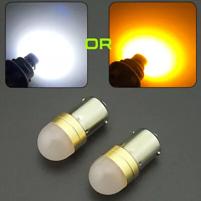 2pcs 12V White / Amber 67 97 5008 R5W R10W LED Bulb Mini BA15S 1156 Signal Light • $8.98