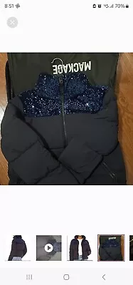 950$ Mackage Women's Tory Sequin Short Down Coat SZ M Navy • $300