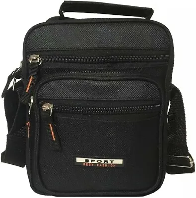 Unisex Messenger Bag Black Cross Body Shoulder Sling Utility Sports Travel Work  • £4.99