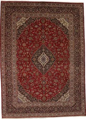 Vintage Traditional Signed 10X13 Floral Handmade Wool Oriental Area Rug Carpet • $1389.79