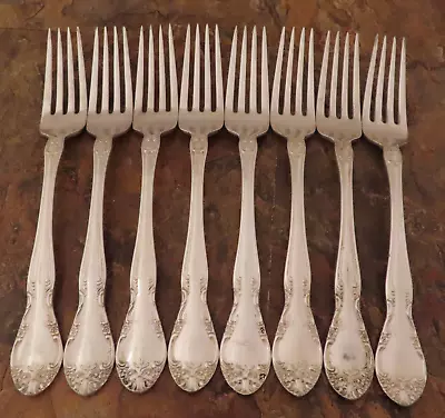 Gorham New Elegance 8 Dinner Forks Vintage Silverplate Flatware Lot C • $30.99