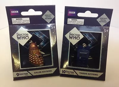 Doctor WHO Diecast Metal Key Rings Dalek & Tardis BBC New • £9.99