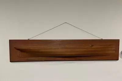 Antique 45” Wood Half Hull Boat Ship Wall Model - From Estate Of Naval Architect • $625