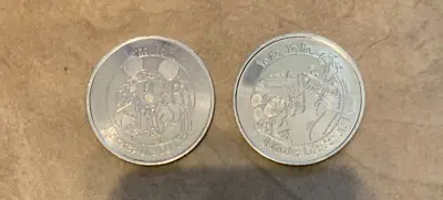 Lot Of 2 Disney  A Pirates Life For Me  Mickey Mouse Coins Tokens Silver Color • $7.95
