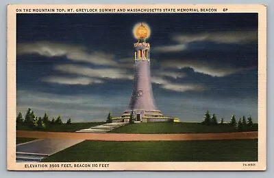 1937 Mt Greylock Summit Massachusetts State Memorial Beacon MA Mount Postcard E8 • $5.99