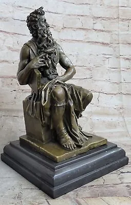 Moses Portrait Bust Religious Shrine Sacred Art Bronze Marble Statue Sculpture • $299