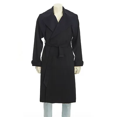 DIOR 5000$ Black Virgin Wool Twill Trench Coat Bandana Collar • $1600