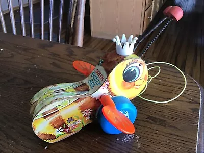 Vintage Fisher Price Queen Buzzy Bee Pull Toy #444 1970’s Wooden • $11.99