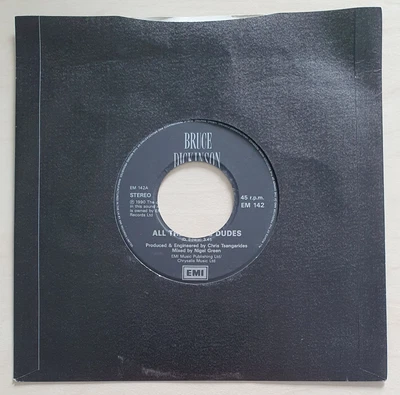 £4 • Buy Bruce Dickinson - Darkness Be My Friend/All The Young Dudes 7  Record. Ref00100