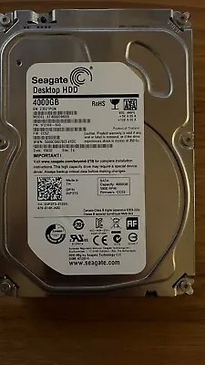 4tb Hdd 5900rpm Seagate St4000dm000 Perfect Condition Barely Used • $23.50
