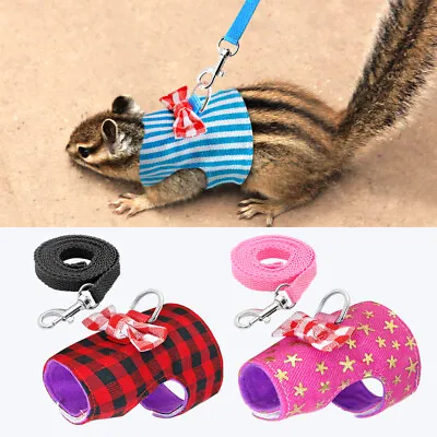 Cute Small Animal Harness And Lead Rabbit Hamster Squirrel Ferrets Printed Vest • £7.19