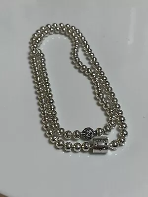 Genuine PANDORA Beads & Pave Necklace 45cm 398565C01-45 Sterling Silver New • $111.20