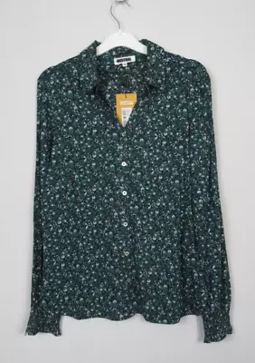 Mistral Pretty Blooms Viscose Jersey Shirt Blouse Top Green Size 8 - 18 New • £17.95