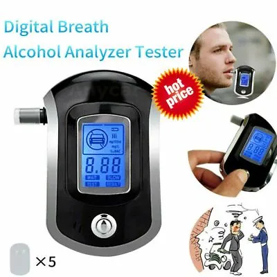 £10.49 • Buy Police Digital Breath Alcohol Analyzer Tester LCD Breathalyzer Test Detector Kit