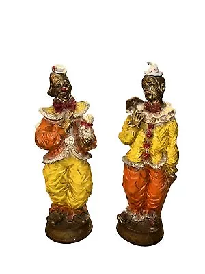 Vintage Clown Statue Universal Statuary Co. 1966 Pair • $124.99