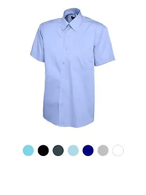 Uneek - Men's Pinpoint Oxford Half Sleeve Shirt - 70% Combed Cotton • £17.99
