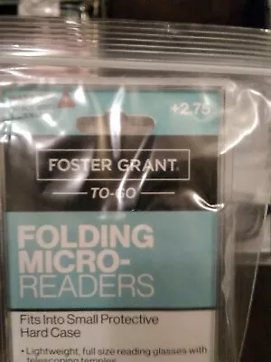 Foster Grant Folding Foldable Micro Reader Rectangle W/case Clear • $19.99