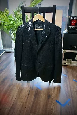 Unconditional Men's Blazer Suit Jacket Black Sequinned Size 34 • £120