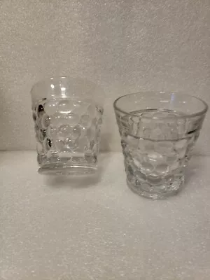 Vtg~2 Westmoreland~ Clear Glass~Thousand Eye~Flat Rocks Glasses~7 Oz(DR42) • $14.99