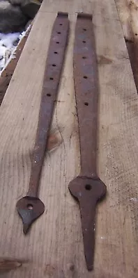 ANTIQUE WROUGHT IRON STRAP HINGES 28  Maine BARN • $75