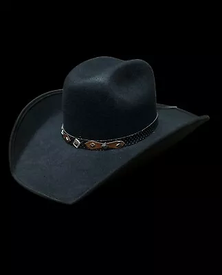  Black Felt Cowboy Hat For Men - Western Style Rodeo And Vaquero Sombrero . • $36