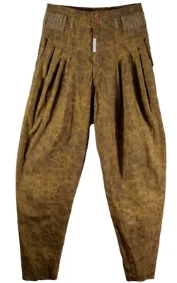 VTG 80s Z Cavaricci Pants Parachute Pleated High Waist Tapered Size 30 Brown • $124.99