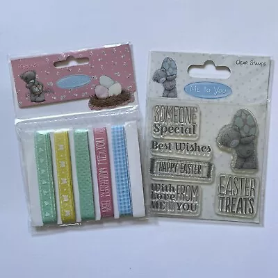 Me To You Teddy Easter Ribbons & Clear Stamps Holiday Craft Embellishments • £3.99