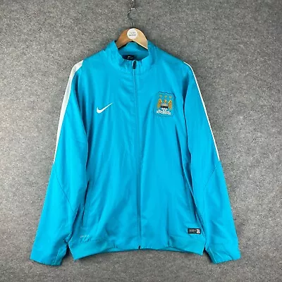 Nike Manchester City Jacket Mens Extra Large Blue Full Zip Track Top 2014/15 • £35.99