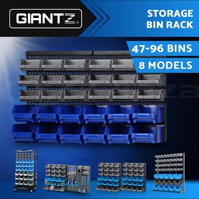 Giantz Storage Bin Rack Wall Mounted Tools Shelving Workshop Garage Organiser • $27.95