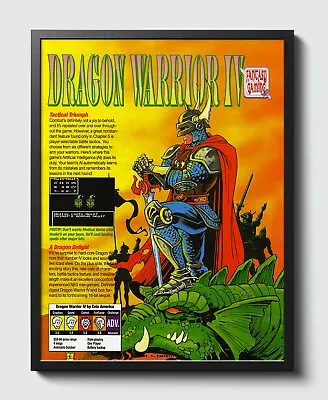 Dragon Warrior IV Nintendo NES Glossy Promo Poster Print Unframed G1527 • $14.98