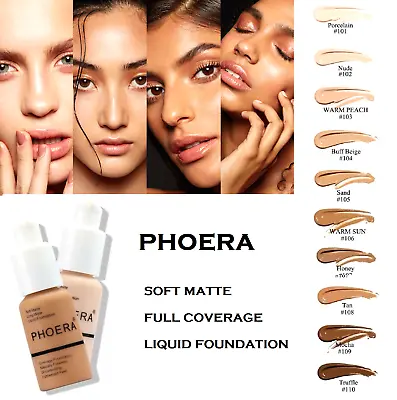 £0.99 • Buy PHOERA® Foundation Concealer Full Coverage Makeup Matte Brighten Long Lasting UK
