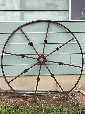 78” Wagon Industrial 8 Spoke Metal Wheel Country Steampunk Yard Garden Art P/U • $300
