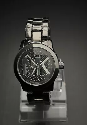 Michael Kors Black & Silver MK-3113 Quartz Analog Ladies Wristwatch  Mint • $29.99