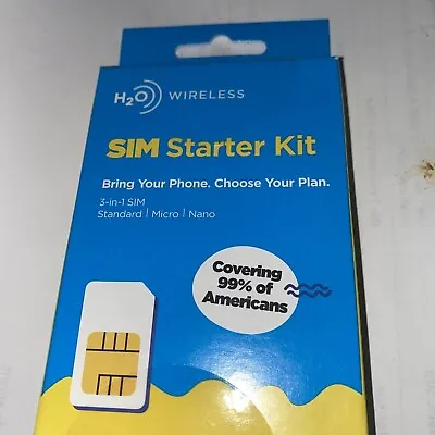 H2O Wireless SIM Starter Kit 3-in-1 SIM Card For Unlocked Phones Plus Pin • $7.99