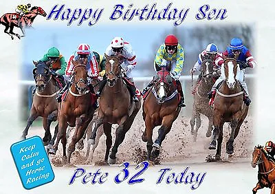 Personalised Birthday Card Horse Racing  Son Grandson Husband Brother • £2.99