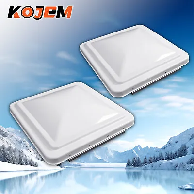 KOJEM 2x White 14  X 14  Replacement Roof Vent Cover Camper RV Trailer Ventline • $20.80