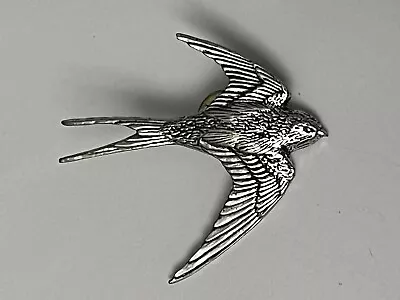 English Pewter Swallow Brooch Pin Badge 5 Cms From Renowned Sculptor A R Brown • £2.99