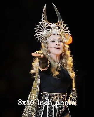 MADONNA SUPERBOWL Half Time Show Onstage Celebrity Photo #2 In Headdress (187) • $14.99