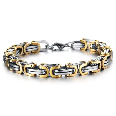 8MM Men's Heavy Chunky Motorcycle Biker Link Stainless Steel Bracelet Wristband • $10.99