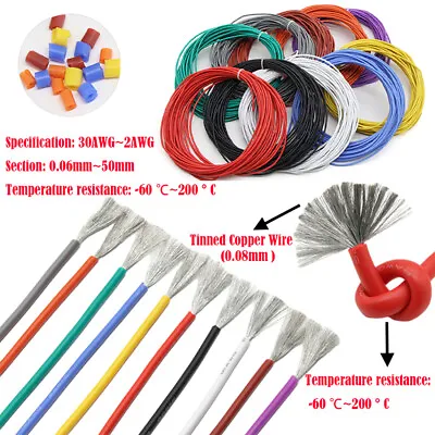 2AWG 4AWG 6AWG To 30AWG Flexible Silicone Wire Cable - All Colours And Sizes  • £2.63