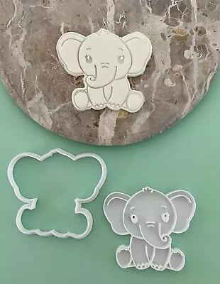 Elephant Cookie & Kids Play Doh Cutters Fondant Embosser Stamp FULL SET • $11.95