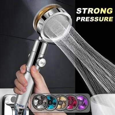 Powerful Pressurized Shower Set Fan Filter Showerhead One Touch Water Stop Spray • $11.99