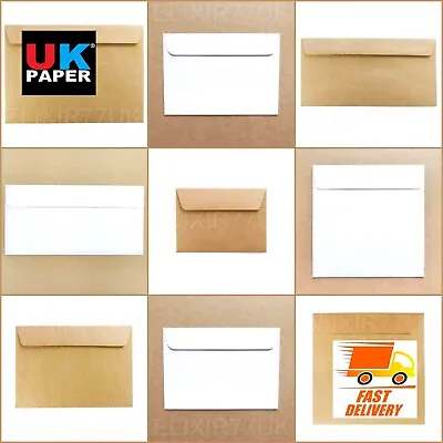 C5 C6 C7 DL WHITE IVORY BROWN KRAFT ENVELOPES For CARDS CRAFTS MINI SMALL LARGE • £293.99