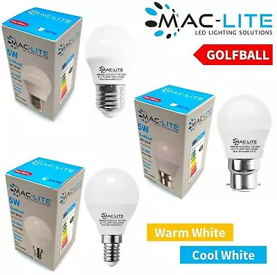 LED LIGHT BULBS GOLF BALL MINI GLOBE 5w = 40w 400lm E14 B22 E27 SCREW WARM COOL • £11.99